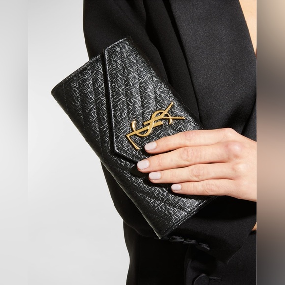 Yves Saint Laurent Handbags - SAINT LAURENT
YSL Monogram Large Flap Wallet in Grained Leather